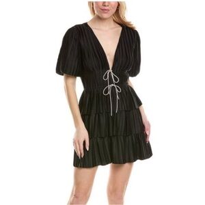 Black wayf Crystal bow mini dress